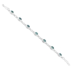 Elegant pure silver handcrafted blue topaz sterling silver bracelet for girls